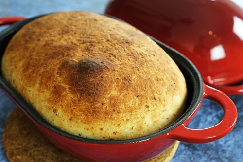 Cast Iron Bread Pan with Lid, Pre-Seasoned Loaf Pan U818