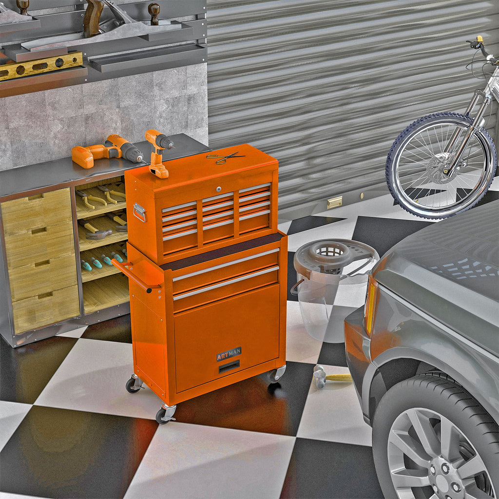 Blue 8-Drawer Rolling Tool Chest with Wheels and Lock Z60320