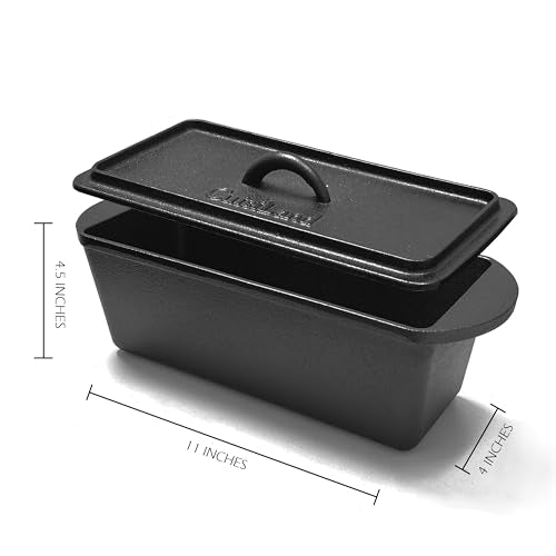 Cuisiland Rectangular Cast Iron Bread Loaf Pan with Lid R869