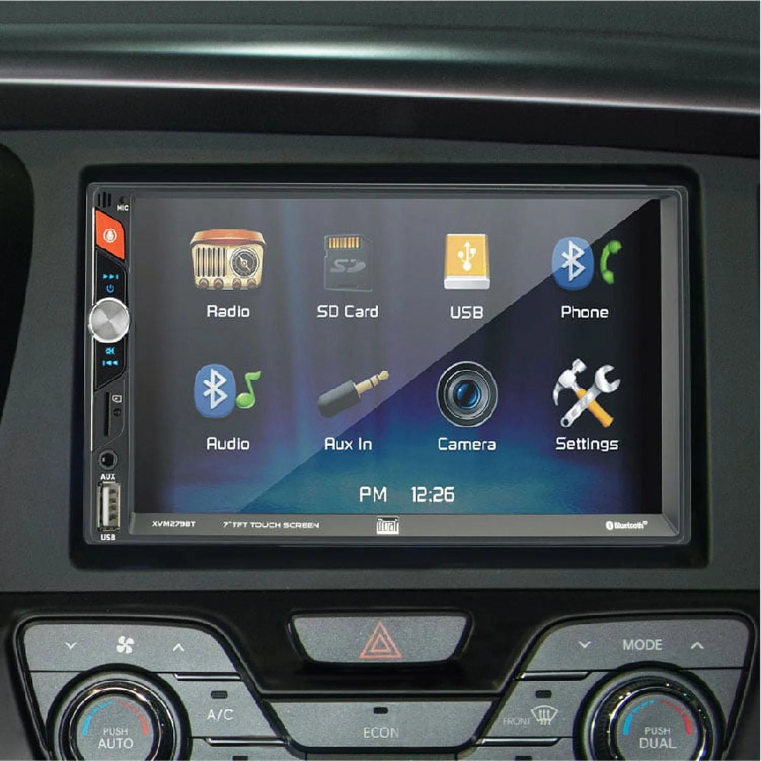 Dual Electronics XVM279BT 7 inch Double DIN Car Stereo with Bluetooth Touchscreen N698750