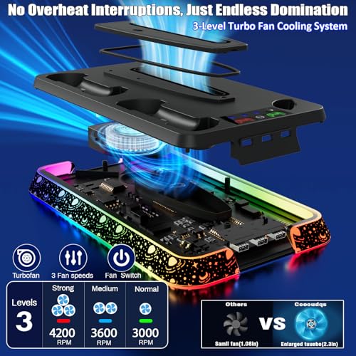 PS5 Stand and Cooling Station with LED Controller Charger for PlayStation 5 X4200