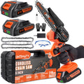 UNTIMATY 6 Mini Chainsaw with 2 Batteries 2 Chains, 6-Inch Cordless Handheld Chain Saw for Wood Cutting Tree Trimming