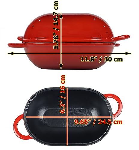 Cast Iron Bread Pan with Lid, Pre-Seasoned Loaf Pan U818