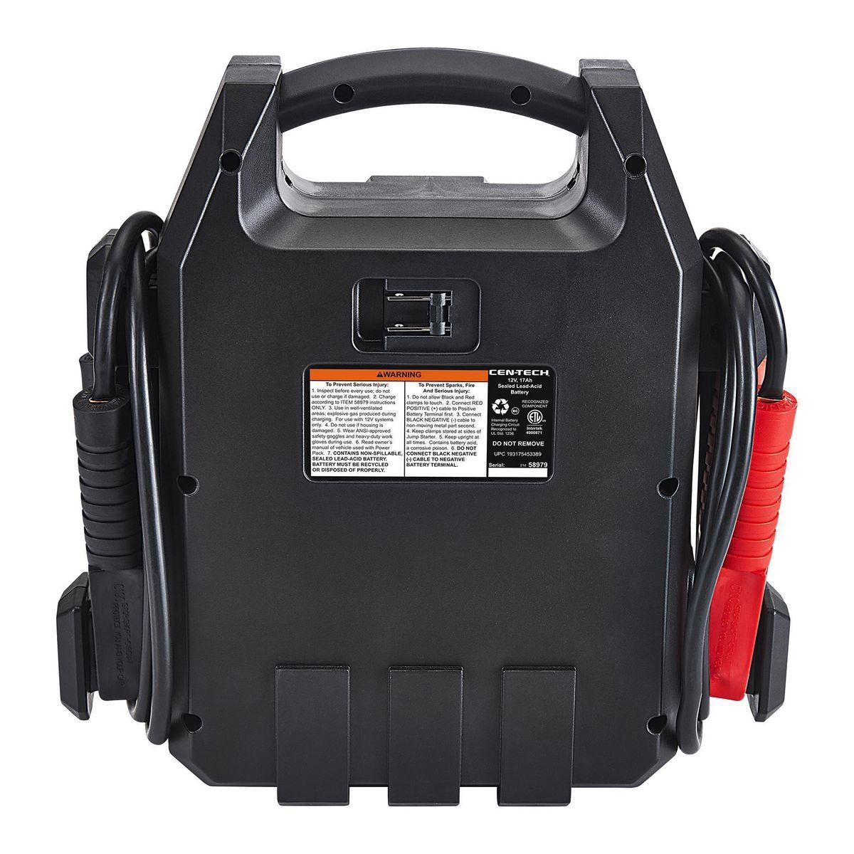 CEN-TECH 630 Peak Amp Portable Car Battery Jump Starter B7135