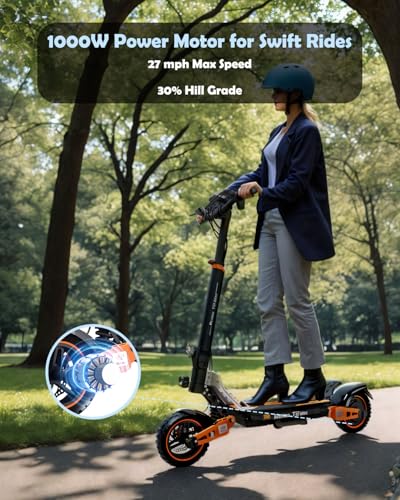 Ruitoo Electric Scooter 1000W Motor, Off Road Foldable E-Scooter for Adults H59744