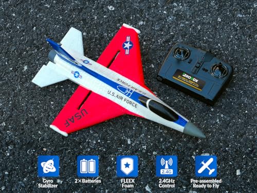 Remote Control Airplane F16 Falcon Fighter Jet with LED Lights for Adults and Kids E53365