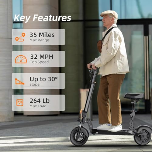 Ruitoo Electric Scooter 1000W Motor, Off Road Foldable E-Scooter for Adults H59744