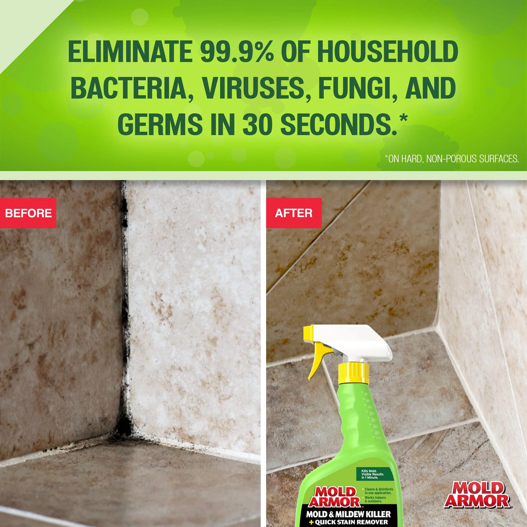 MOLD ARMOR Mold and Mildew Killer + Quick Stain Remover, 32 oz. J118723