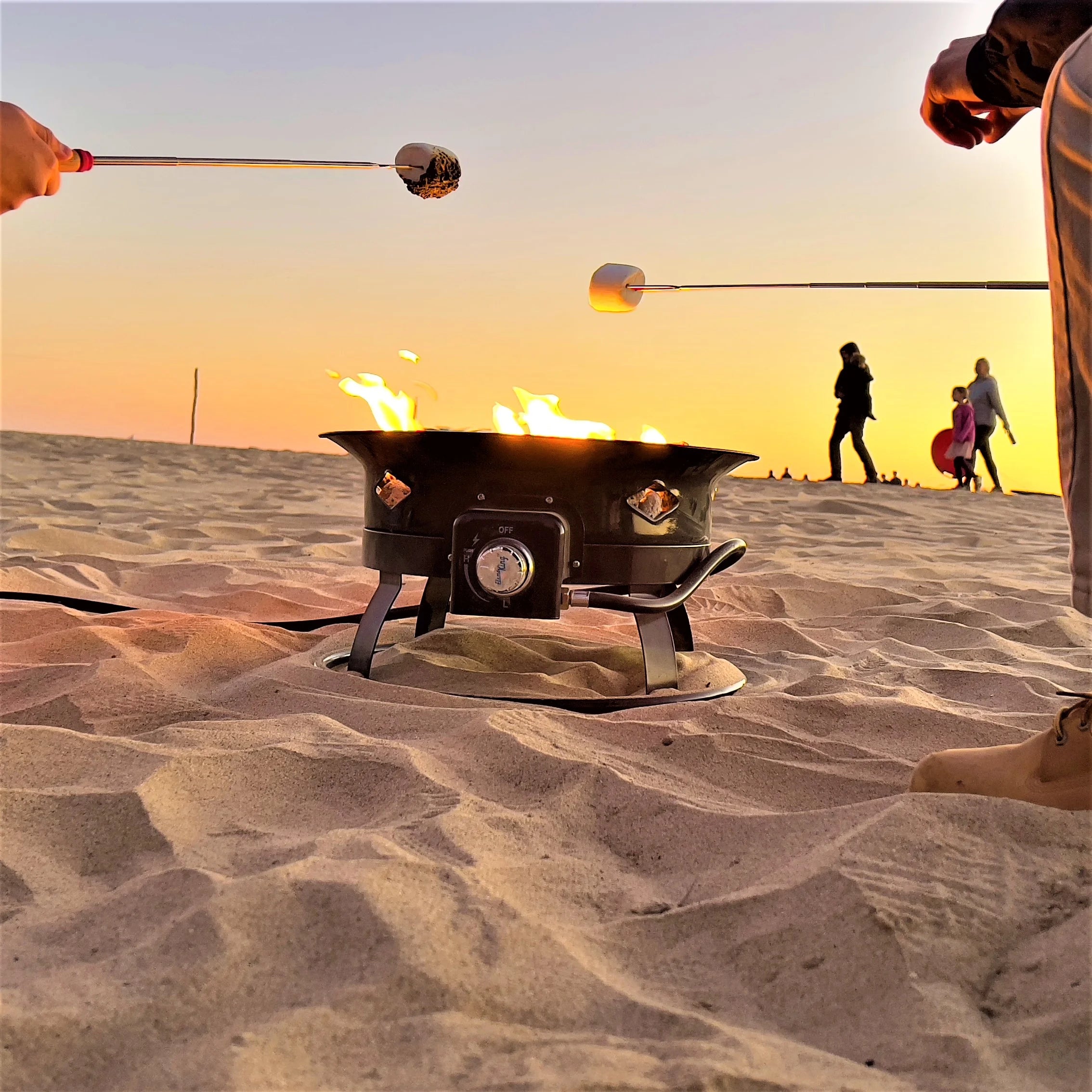 Flame King Portable Propane Outdoor Gas Fire Pit with Cover & Carry Kit E785528