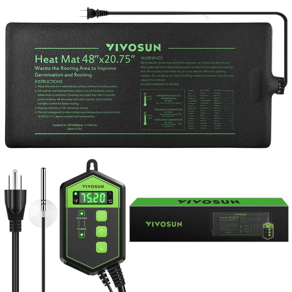 VIVOSUN 20.75 Seedling Heat Mat and Digital Thermostat Combo Set