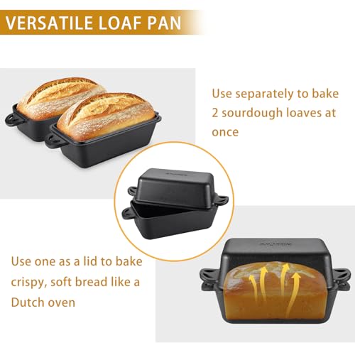 Cast Iron Loaf Pan with Lid 9x5 Inch, 2 Piece Set U422017