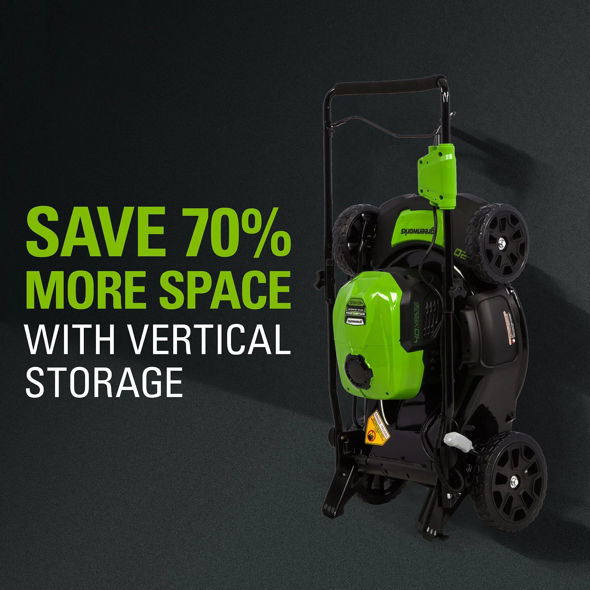 Greenworks 40V 20" Brushless Push Lawn Mower with Battery & Charger Z368