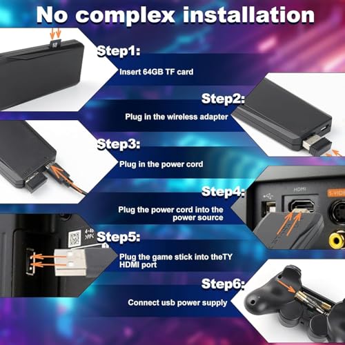 Wireless Retro Game Console Stick with 20,000+ Classic Games, 4K HDMI, Dual Wireless Controllers Z545667