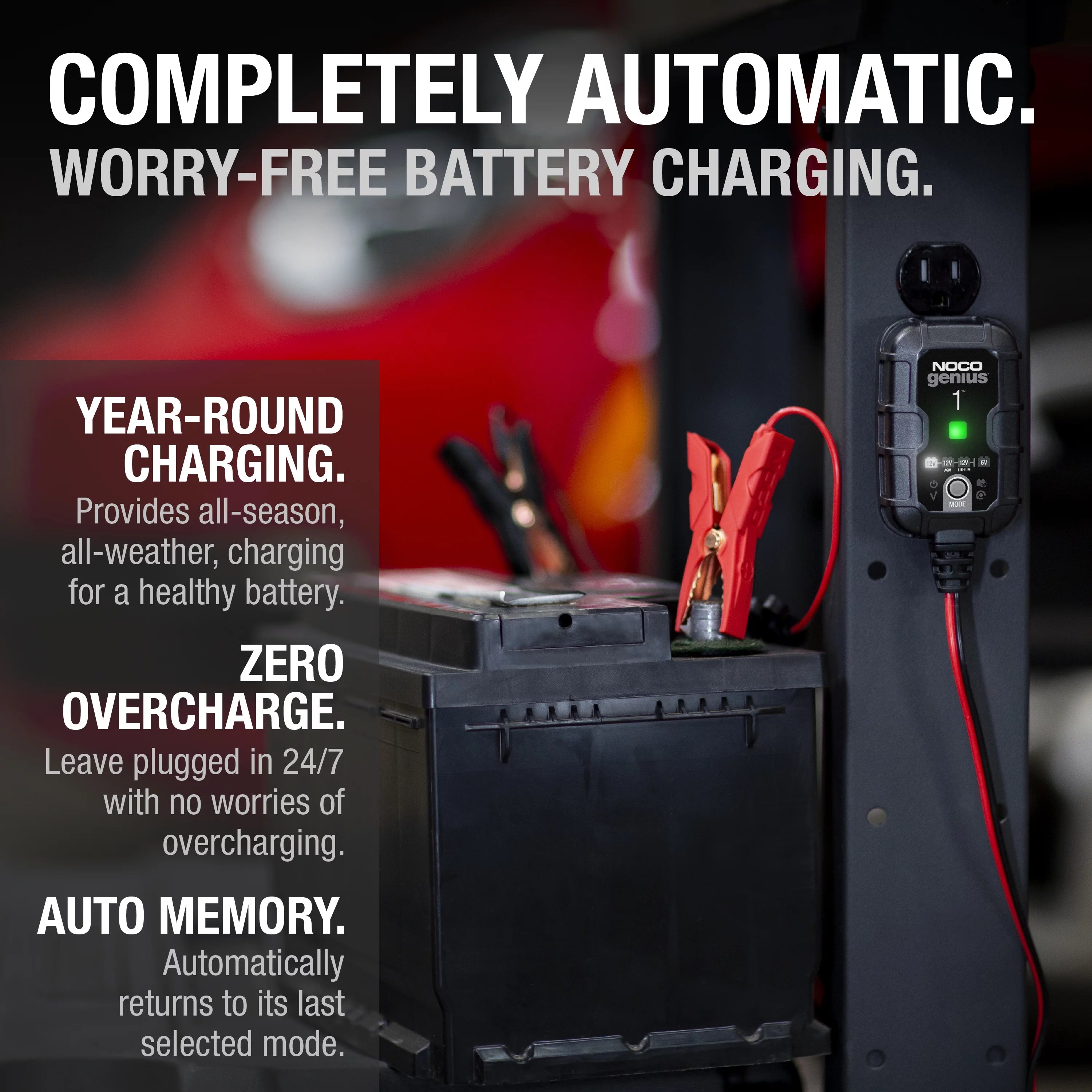 NOCO GENIUS1 6V/12V 1A Smart Battery Charger and Maintainer A209