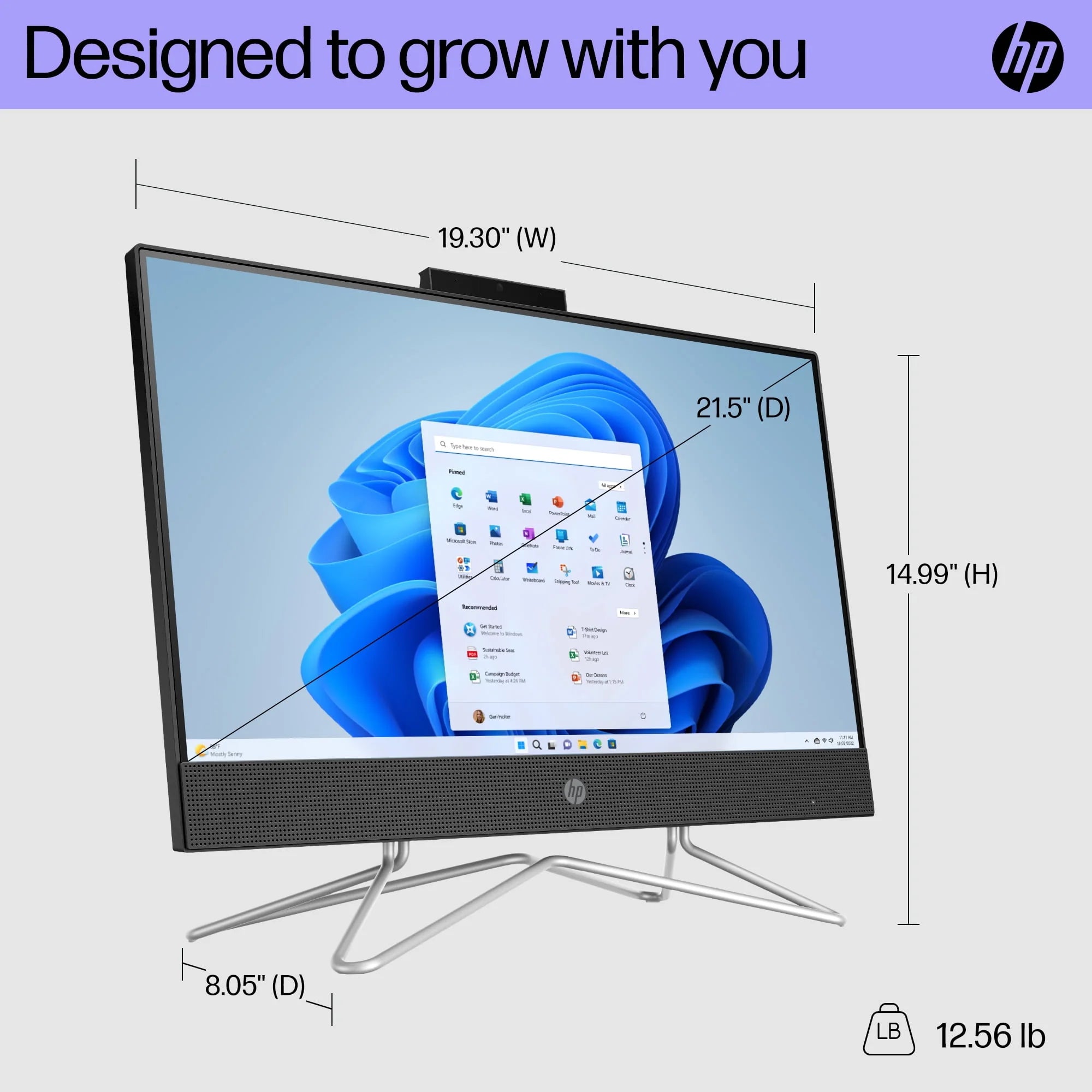HP 21.5 All-in-One PC, Intel Pentium, 8GB RAM, 128GB SSD, Windows 11 Home, White O9382