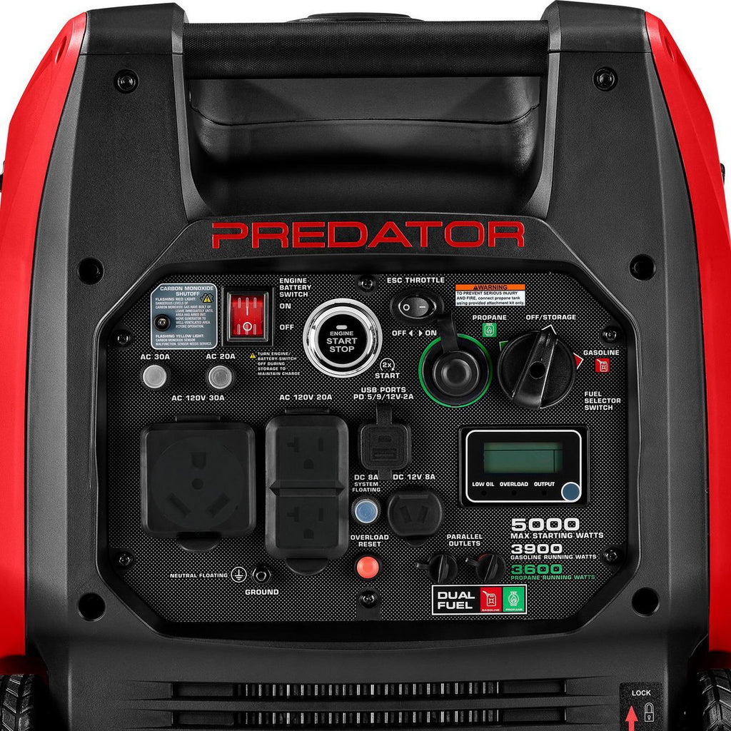 PREDATOR 5000 Watt Dual-Fuel Inverter Generator with Remote Start O221548