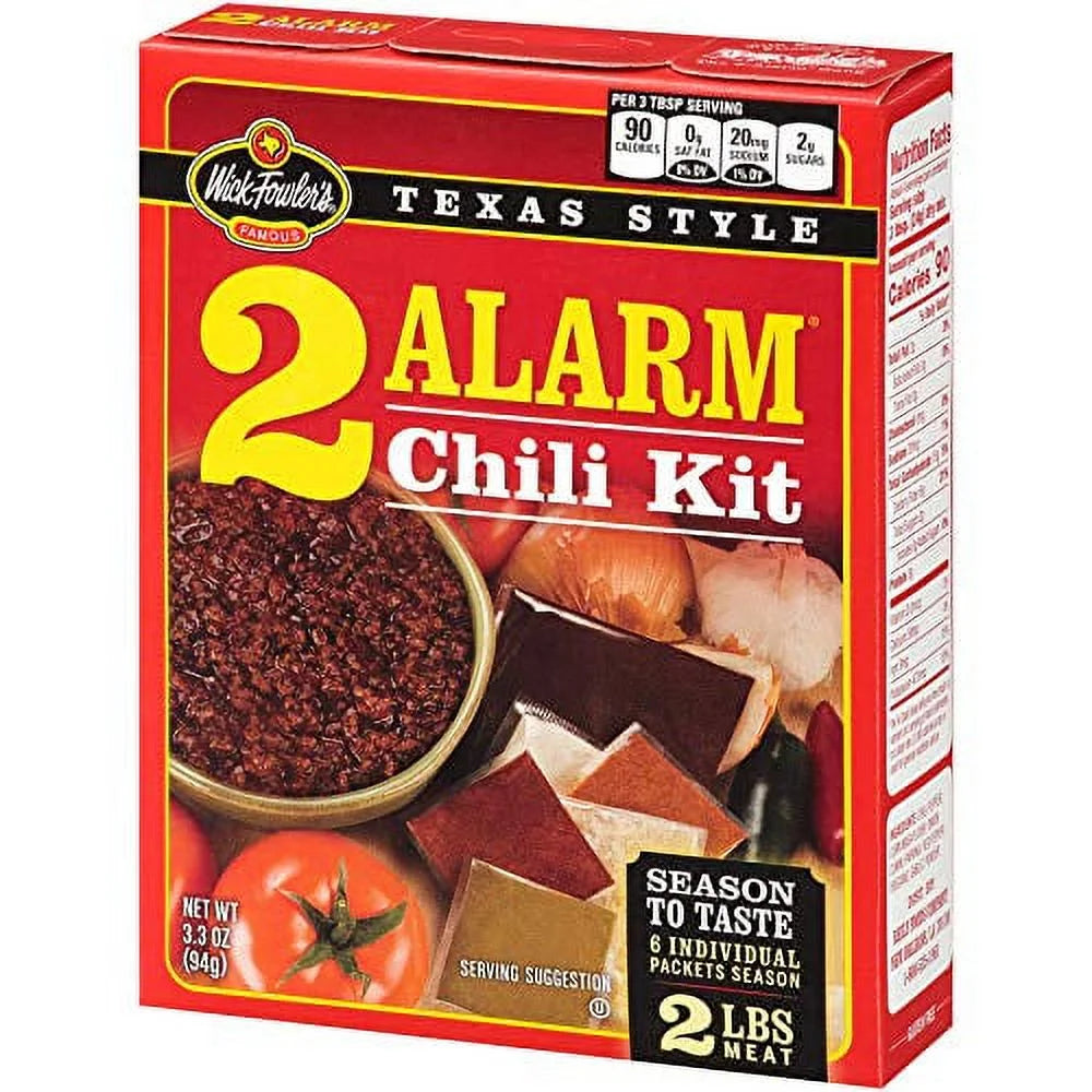 Wick Fowler's Texas Style 2 Alarm Chili Kit, 3.3 oz, Pack of 8 E56613