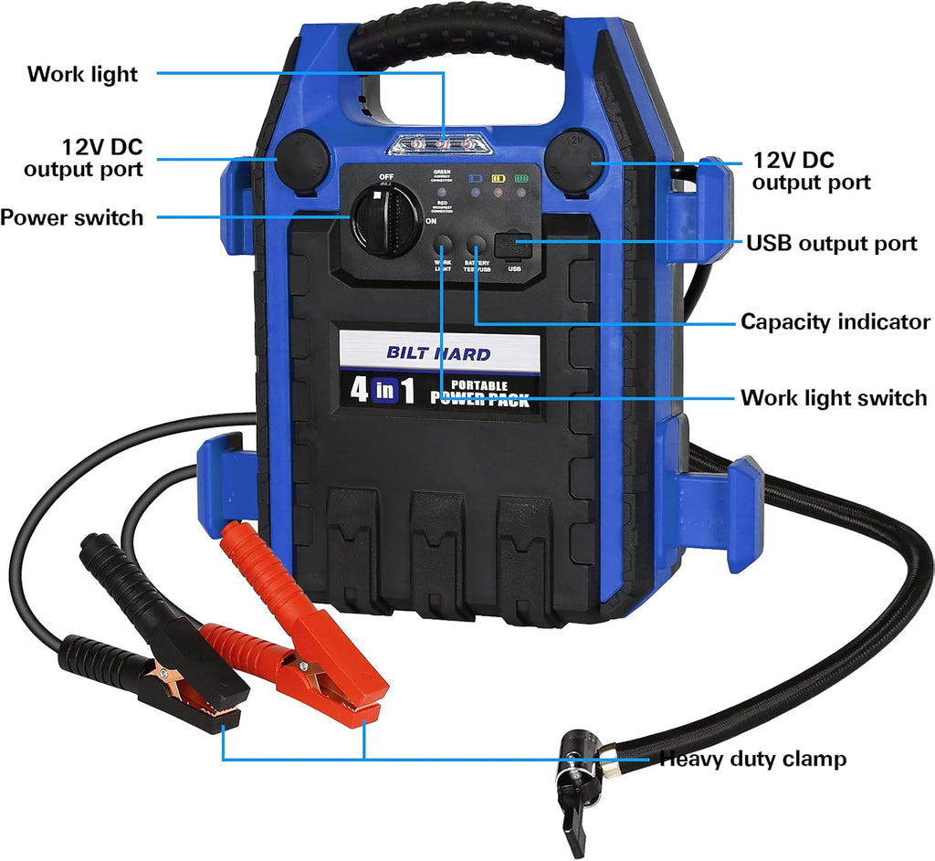 BILT HARD Portable Power Station Jump Starter with Air Compressor, 2-Pack C1420