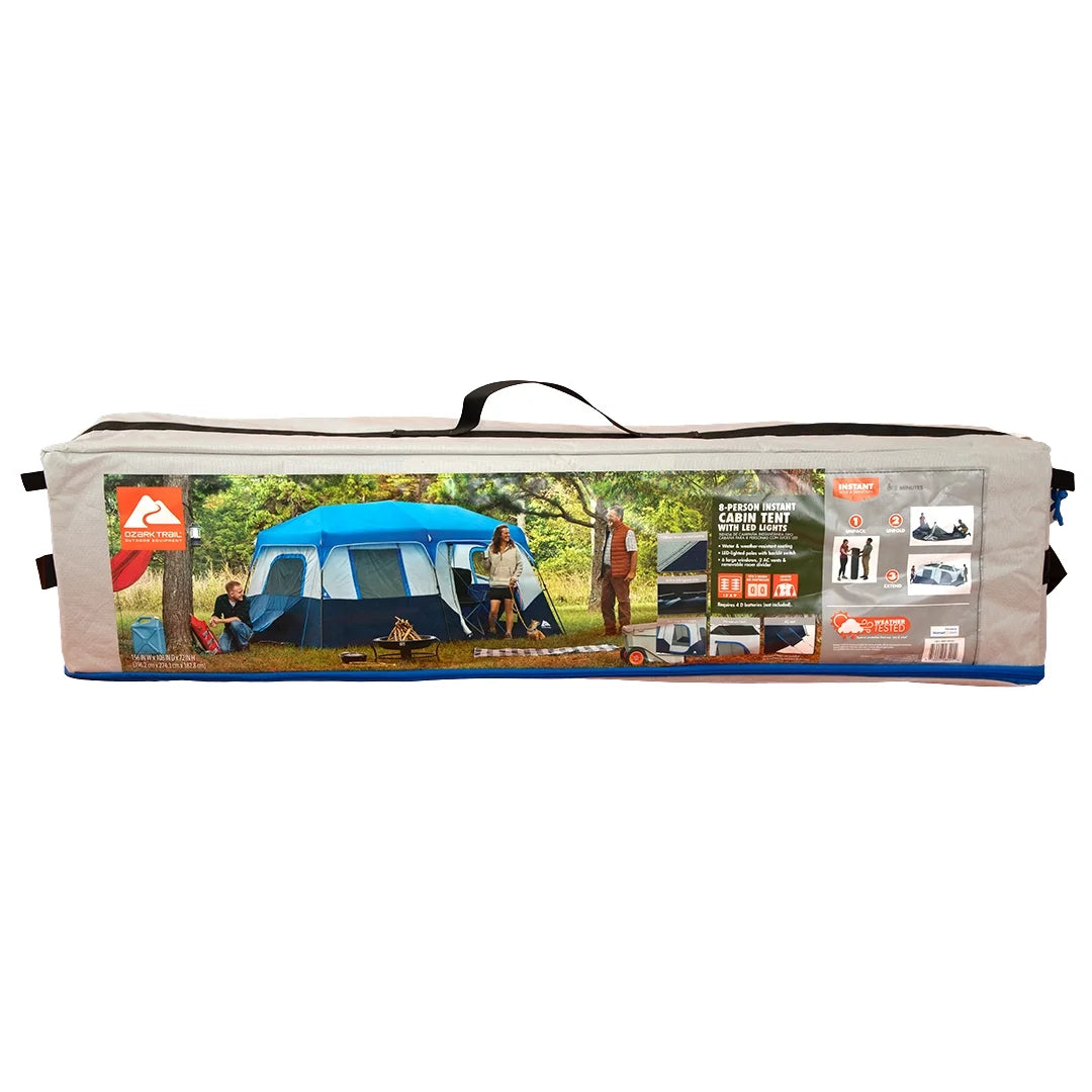 Ozark Trail 8-Person Cabin Tent with LED Lighted Poles G9166