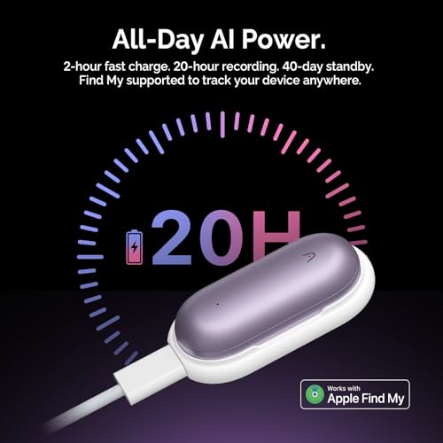 PLAUD NotePin AI Voice Recorder, 64GB, Lunar Silver R2605
