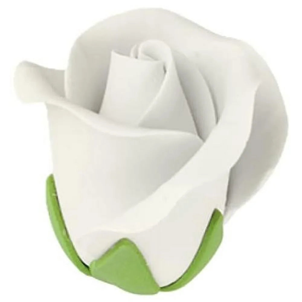 garden  gumpaste flower set - white edible flowers for cake decorating - sugar paste flower decorations for cakes, candy, cupcake toppers - birthday, wedding, valentines day, baby shower