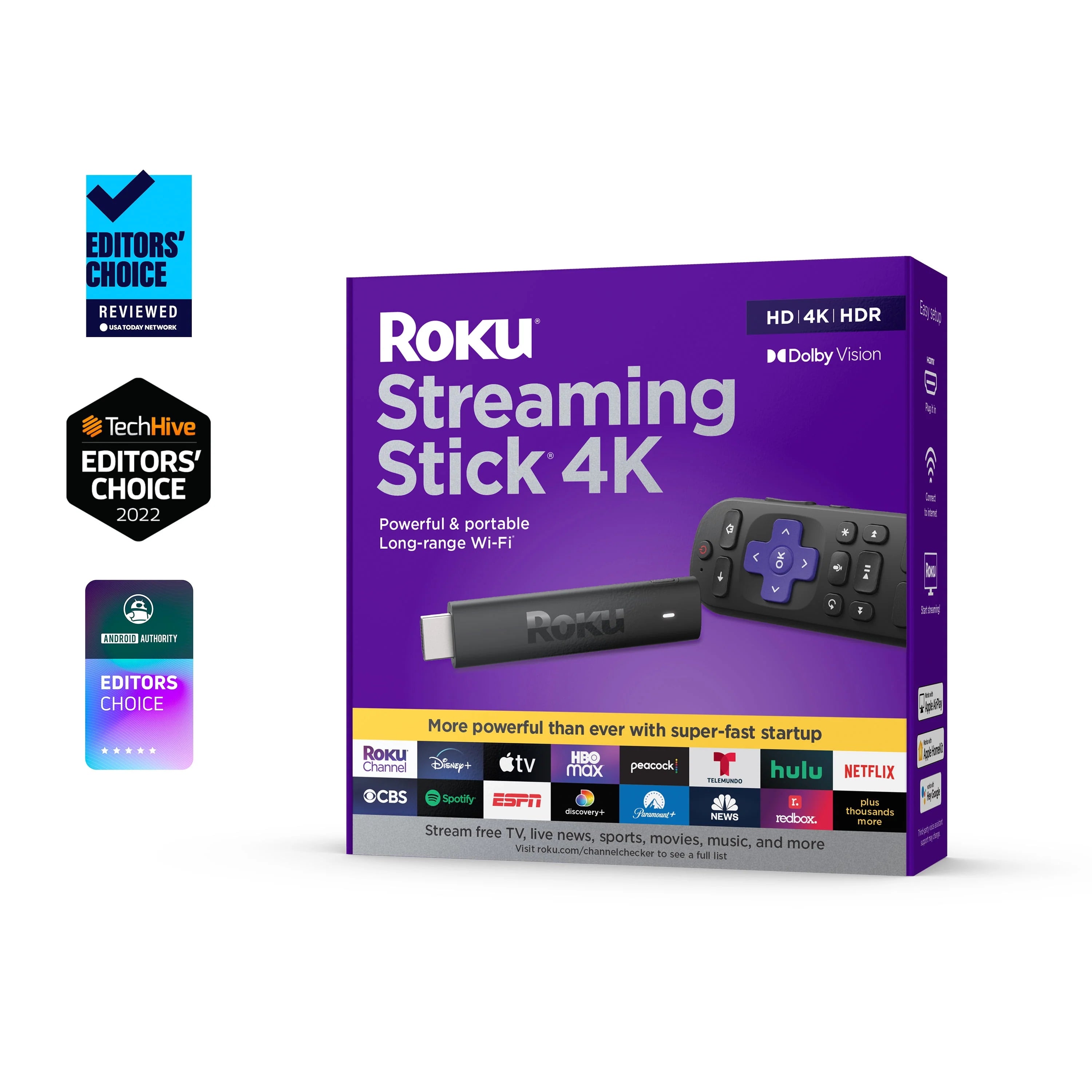 Roku Streaming Stick 4K with Voice Remote and Long-Range Wi-Fi Q53398