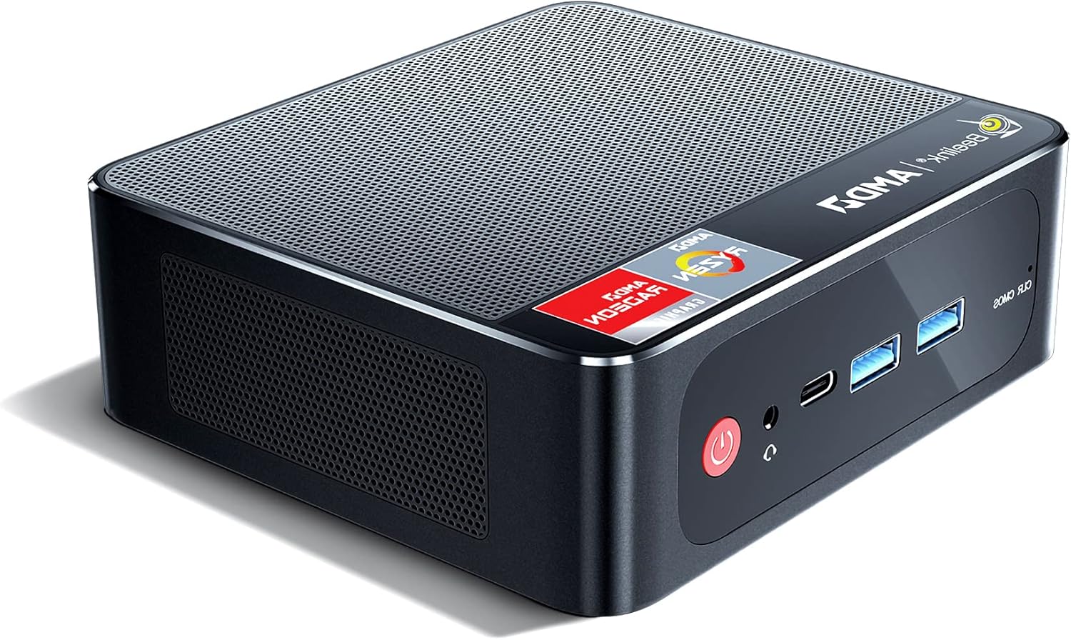 Beelink SER3 Mini PC AMD Ryzen 7 3750H 4C/8T Windows 11 Pro Desktop Computer, 8 GB RAM + 256 GB SSD, Radeon RX Vega 10 Graphics, Dual HDMI and USB-C 4K@60Hz Output, WiFi - BT, Auto Power On