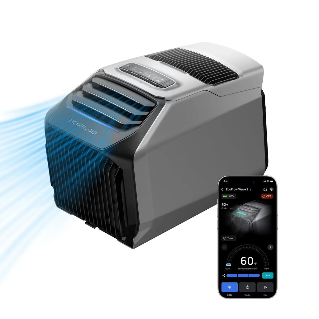 EcoFlow WAVE 2 Portable Air Conditioner with Heat 5100 BTU for Tent, Camping, RV, Home Use Q12141