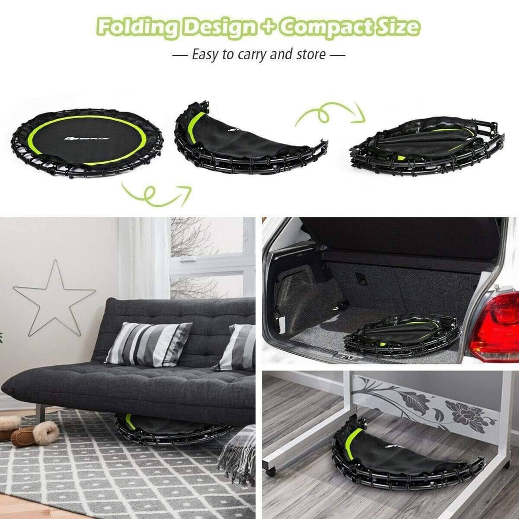 Costway Foldable Fitness Rebounder Trampoline with Resistance Bands K8673
