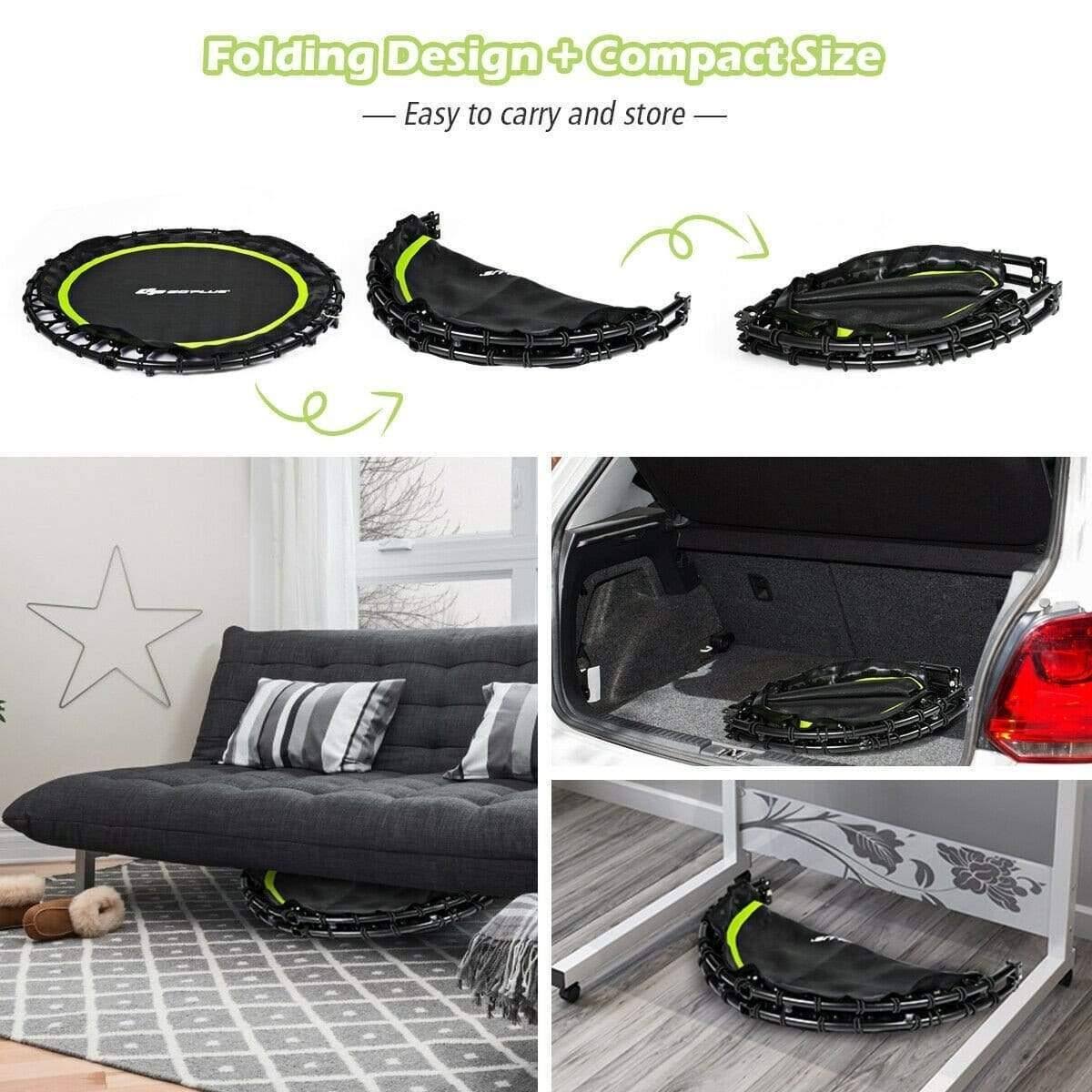 Costway Foldable Fitness Rebounder Trampoline with Resistance Bands K8673
