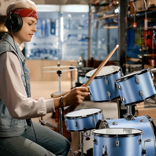 Ktaxon 22 Inch 5-Piece Adult Drum Set with Cymbals and Stool (Blue) G680