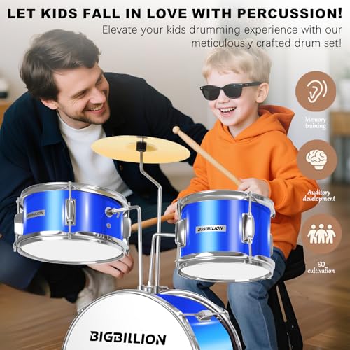 3-Piece Kids Drum Set with Cymbal, Pedal & Sticks (Pink) S64056