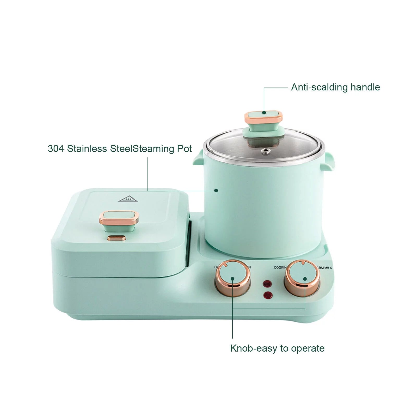 3 in 1 Electric Breakfast Station Toaster Sandwich Maker K18506