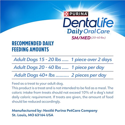 DentaLife Daily Oral Care Dog Treats for Small and Medium Dogs, Chicken Flavor, 47 ct. Pouch M519