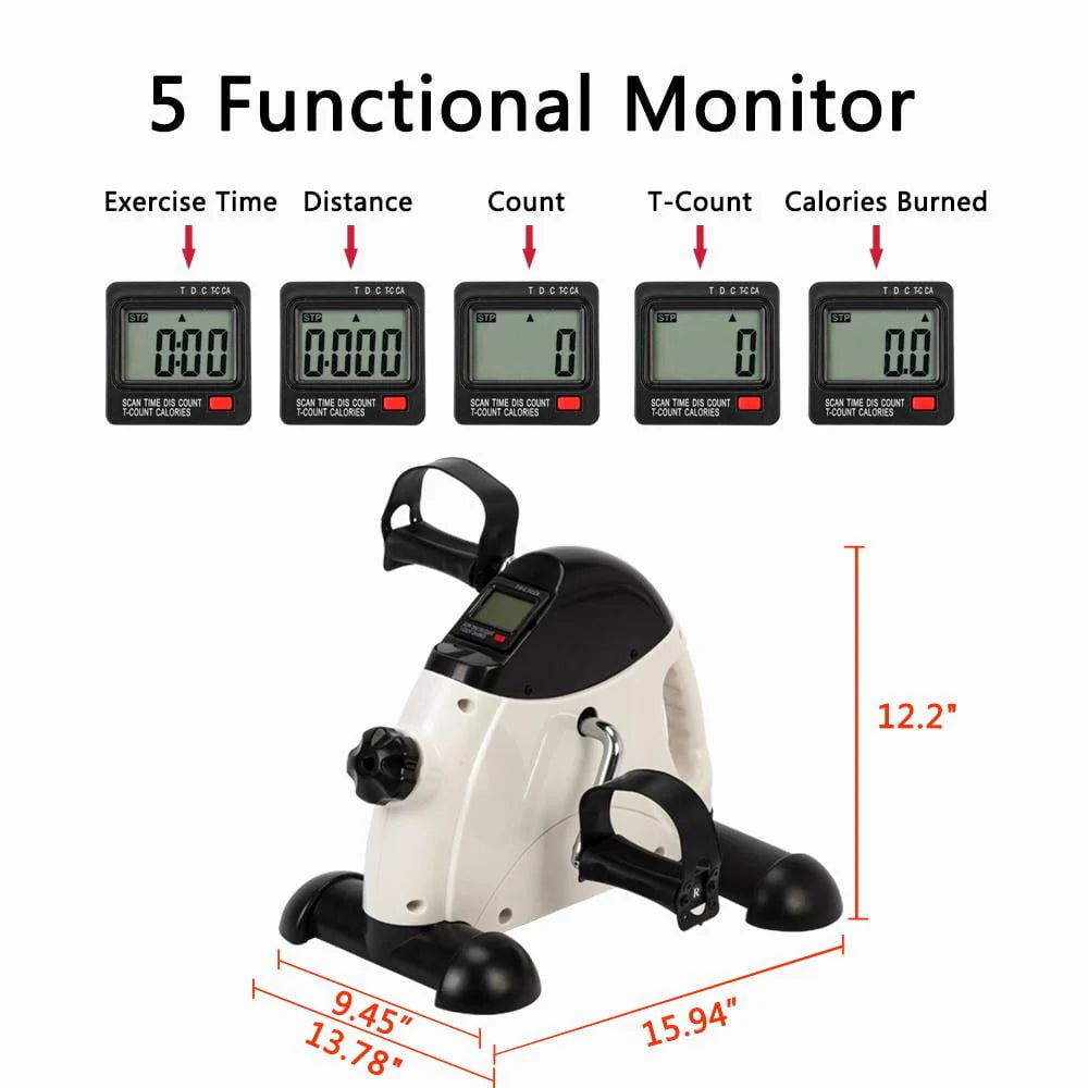 Zimtown Under Desk Bike Pedal Exerciser, Portable Mini Cycle, White X584