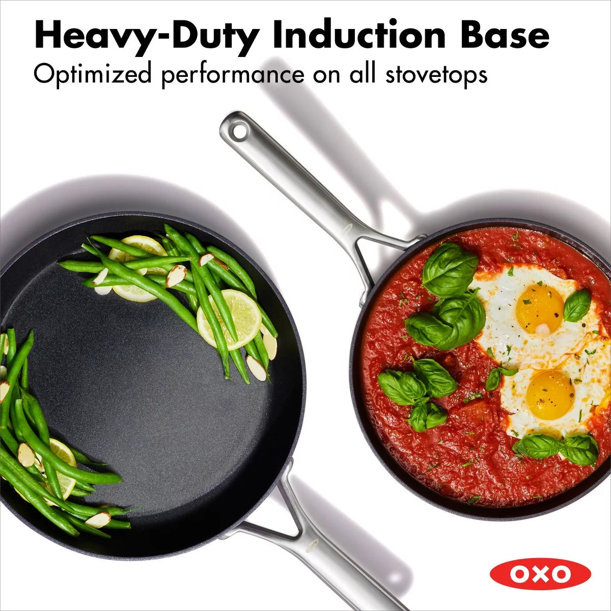 OXO Professional Hard Anodized PFAS-Free Nonstick Frying Pan Skillet Set, 8" and 10", Black J65351