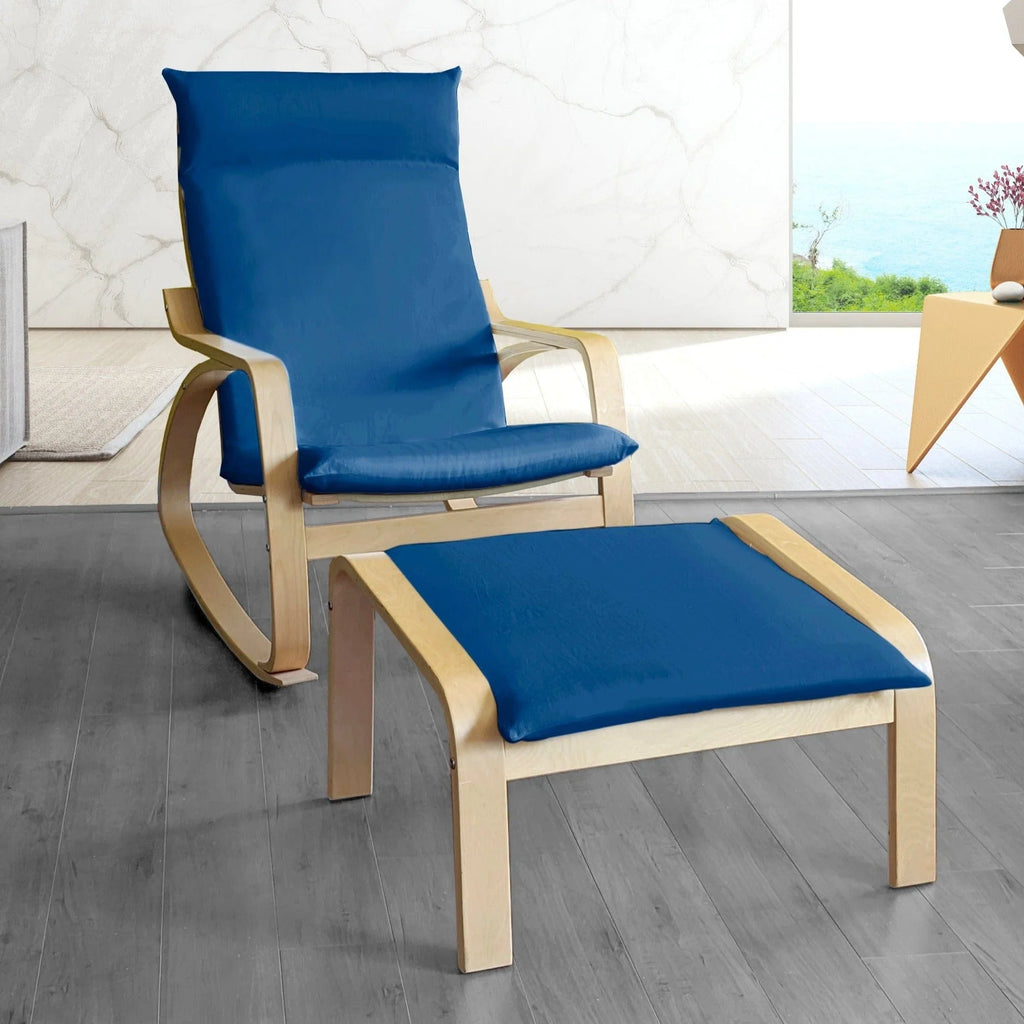 Velvet Navy Blue Chair and Ottoman Covers. Compatible with IKEA Poang