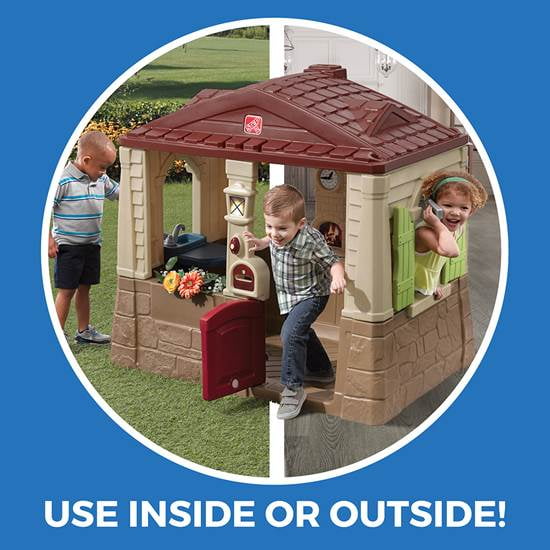 Step2 Neat & Tidy Cottage II Brown Playhouse Plastic Kids Outdoor Toy G21972