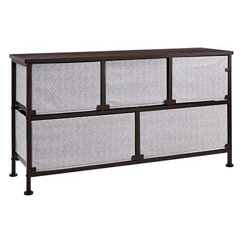 Amazon Basics Extra Wide 5-Drawer Fabric Storage Organizer, Bronze O570432