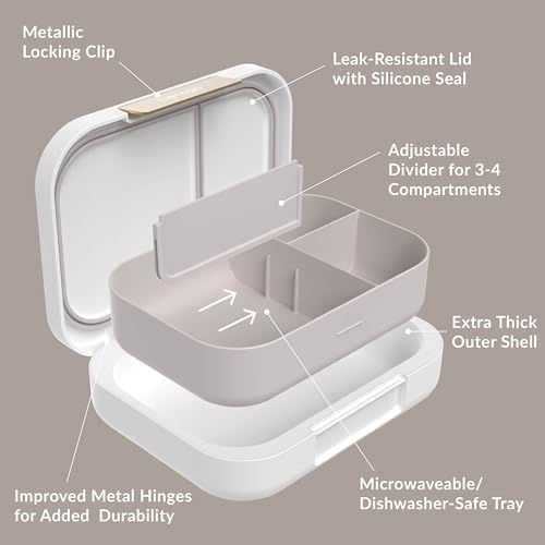 Bentgo Modern Adult & Teen Bento Lunch Box, Leak-Resistant, BPA-Free, Dark Gray G5523