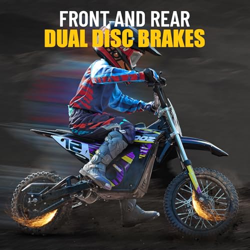 KOOZ HP112E 36V 1000W Electric Dirt Bike for Kids, Purple K601