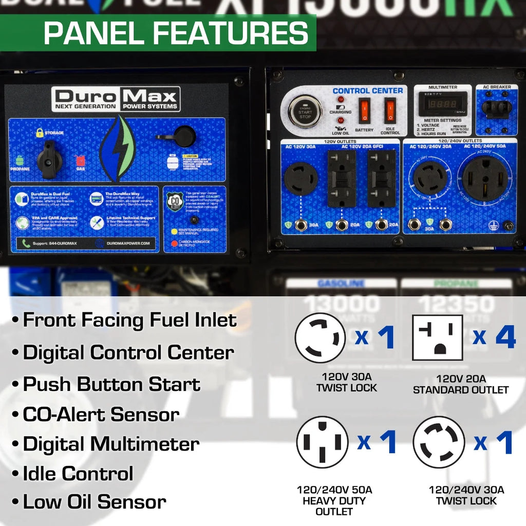 DuroMax XP13000HX 13,000 Watt Portable Dual Fuel Generator R53533