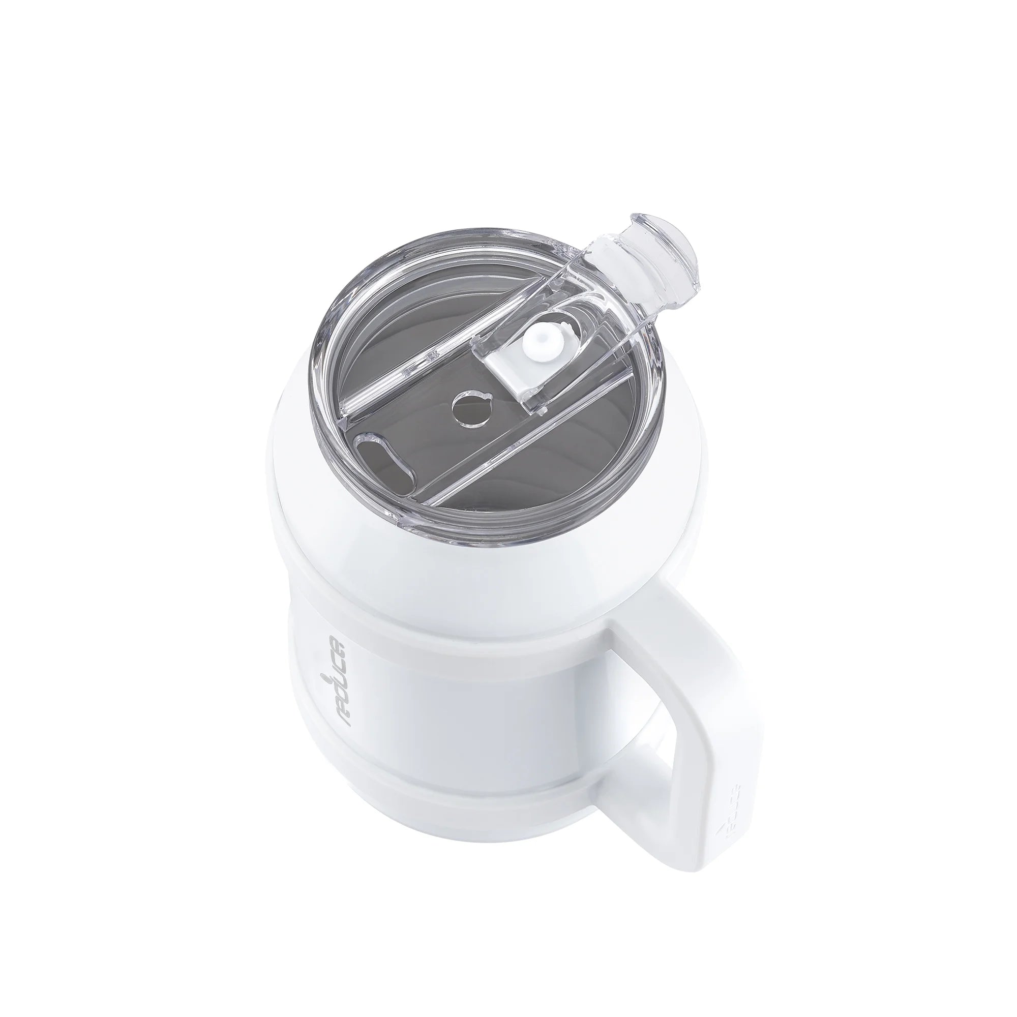Vacuum Insulated Stainless Steel Mug with Lid and Straw, White, 50 fl oz O34409