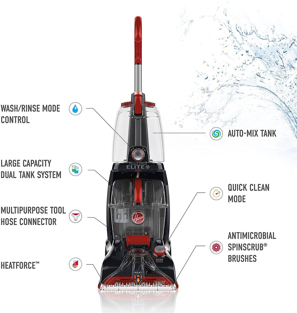 Hoover Power Scrub Elite Pet Plus Upright Carpet Cleaner R2572