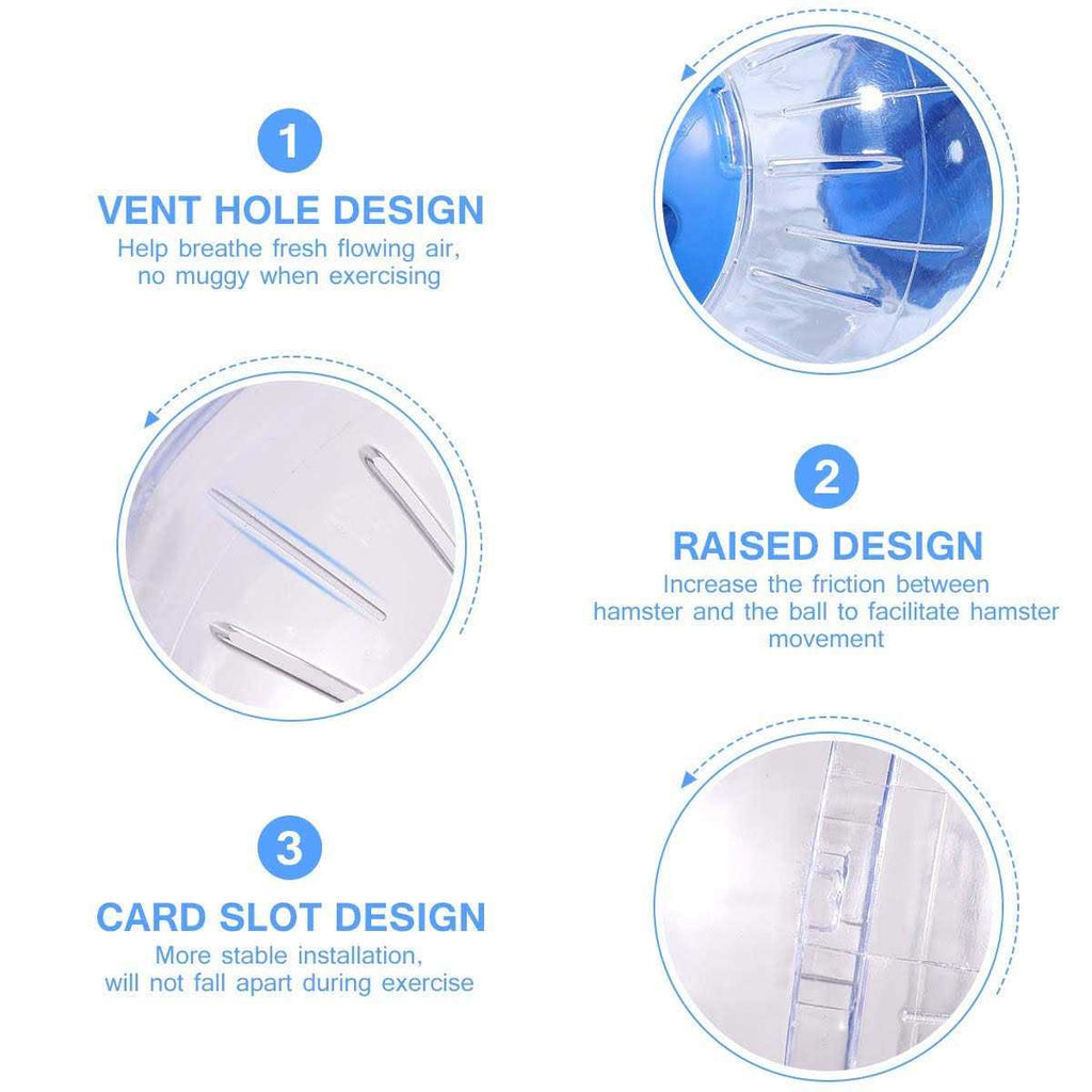CHUQIANTONG Hamster Exercise Ball Transparent Silent Wheel for Small Animals H5036