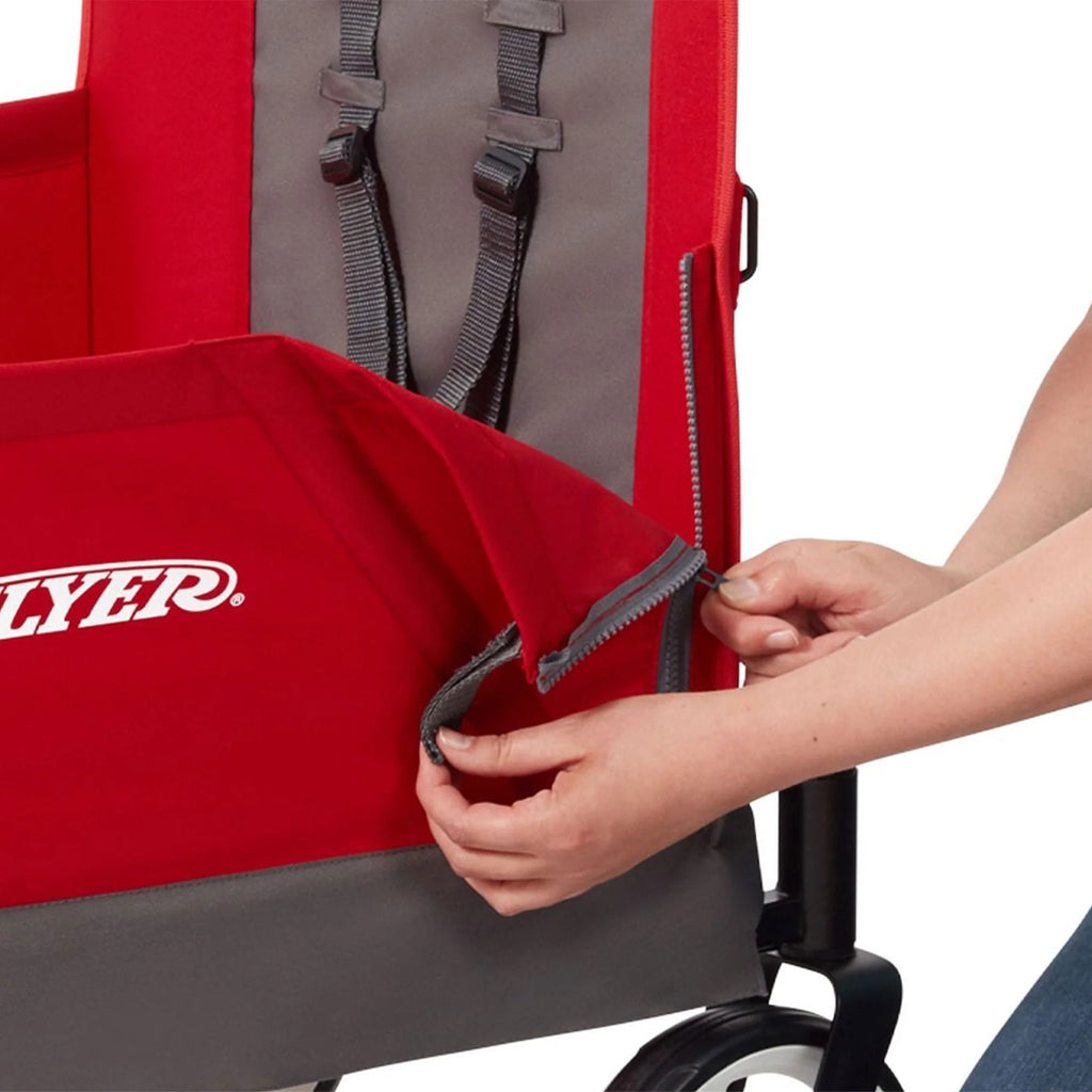 Radio Flyer Convertible Stroll N Wagon with Pull & Push Handle, Red/Black L75586