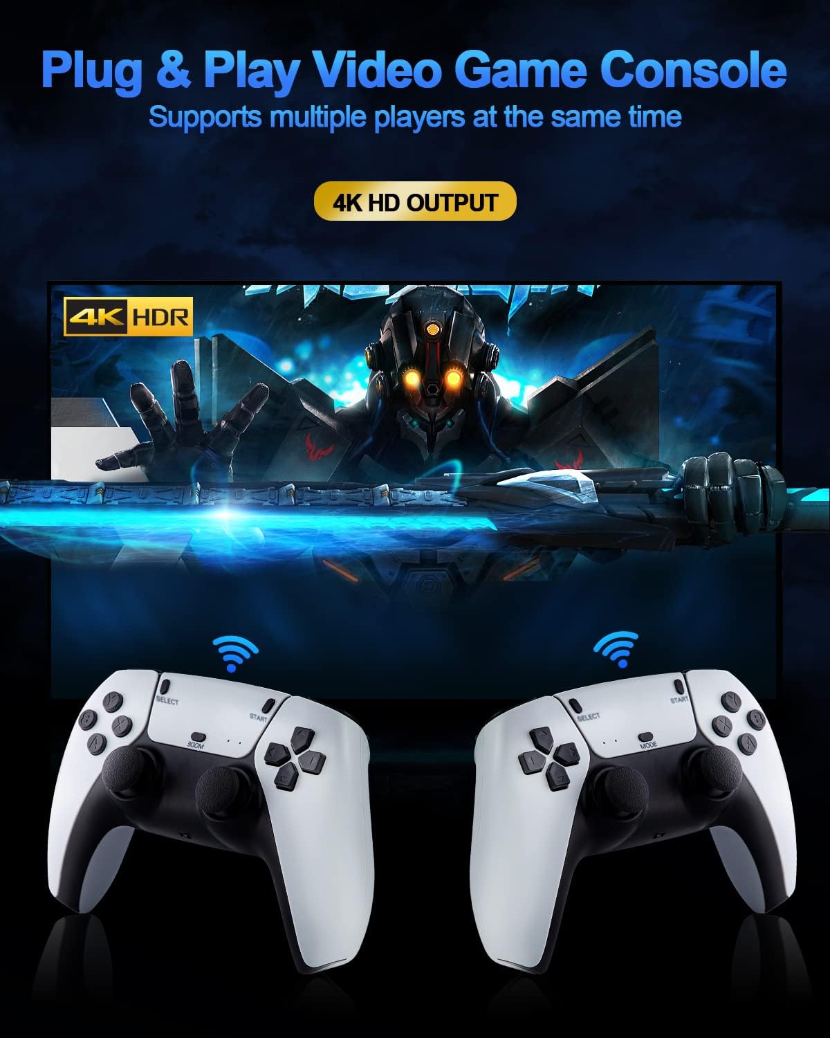 Retro Game Console with 4K HD and Wireless Controller J73053