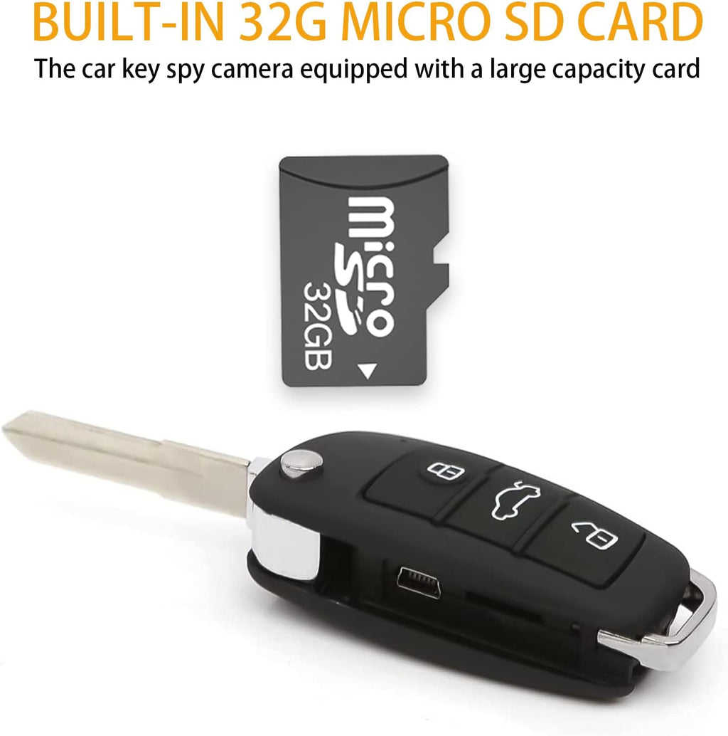 Buloge 32g Car Key Spy Camera with IR Night Vision Motion Detection, 1080P HD, Pack of 2 J448494