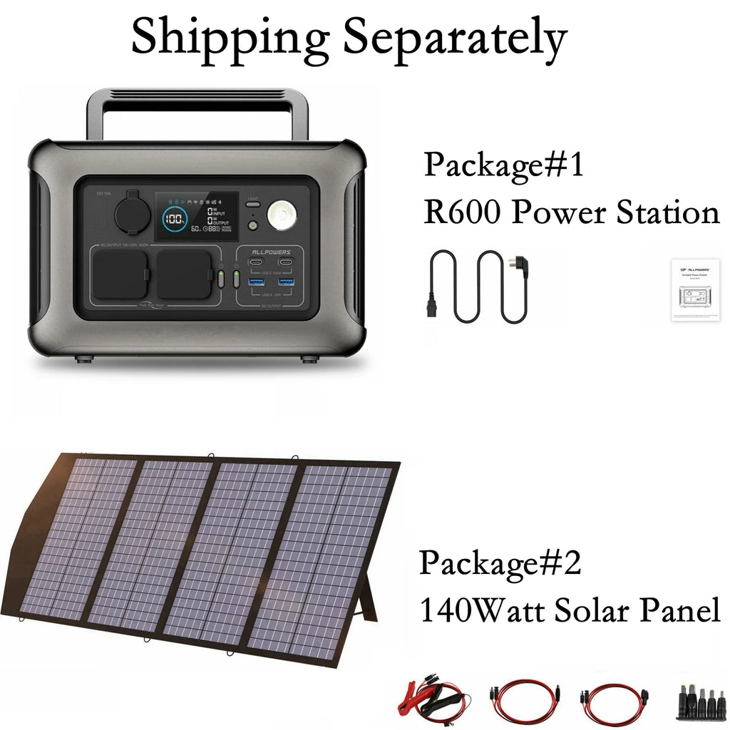 ALLPOWERS R600 Portable Power Station 600W 299Wh LiFePO4 Solar Generator C367