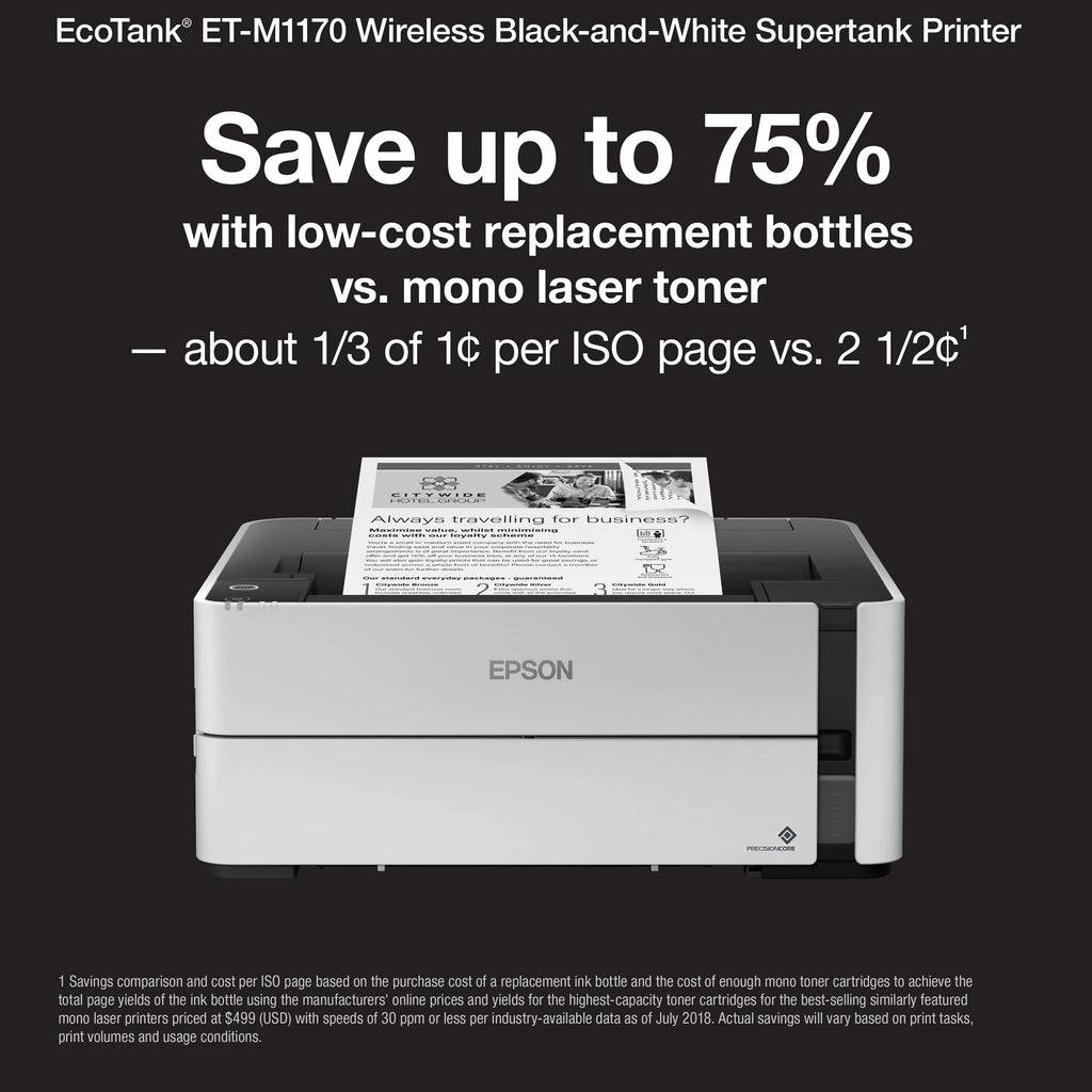 Epson EcoTank ET-M1170 Wireless Monochrome Supertank Printer Y449